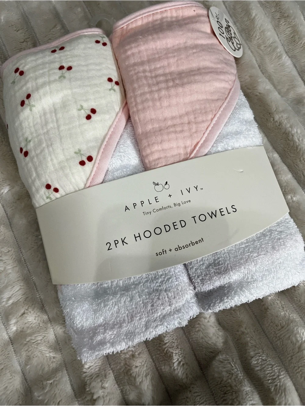 Pink Hooded Baby Towels - 2 Pack
